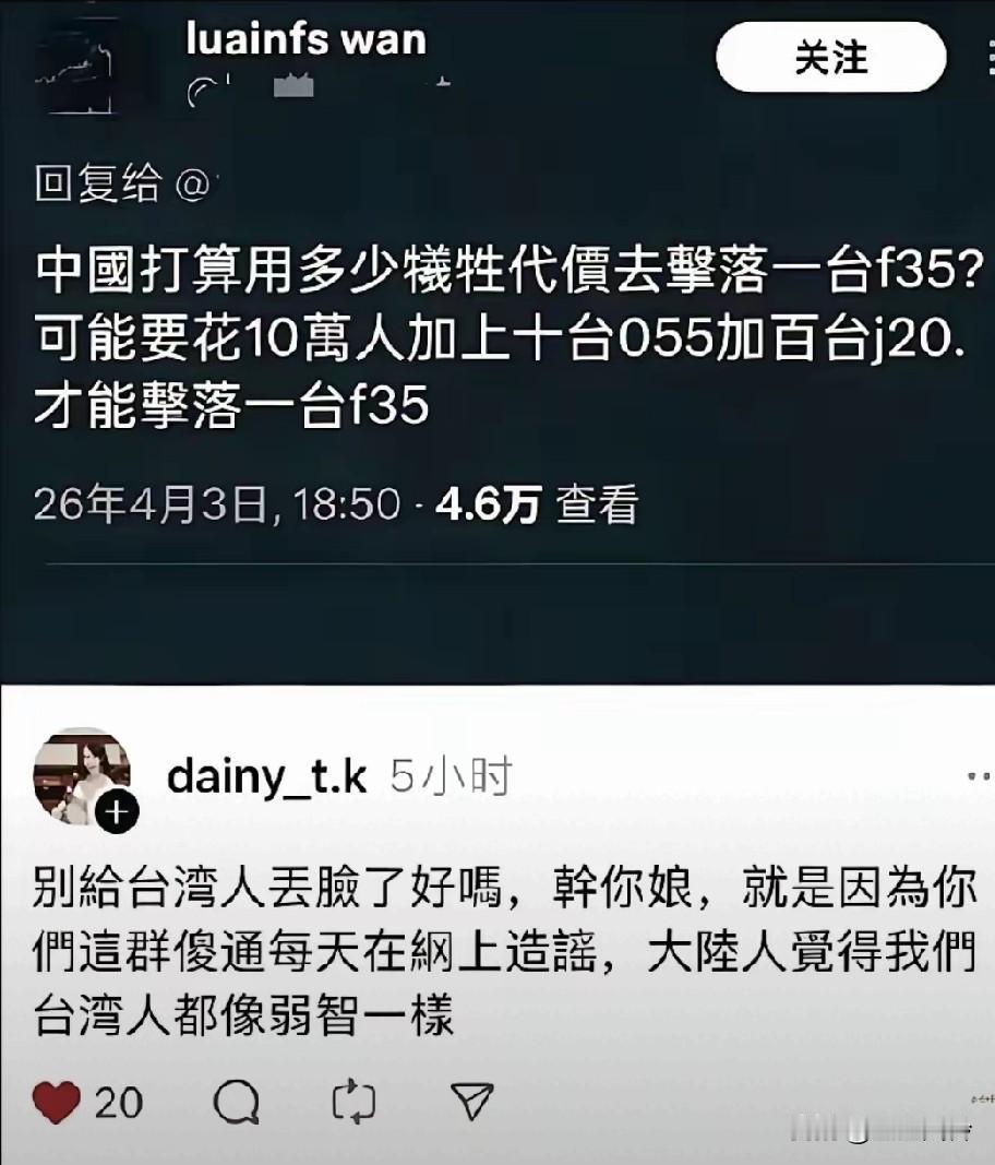 连台湾人自己都看不下去了！骂别给台湾人丢脸了好吗？整得更弱智似的。看湾湾自