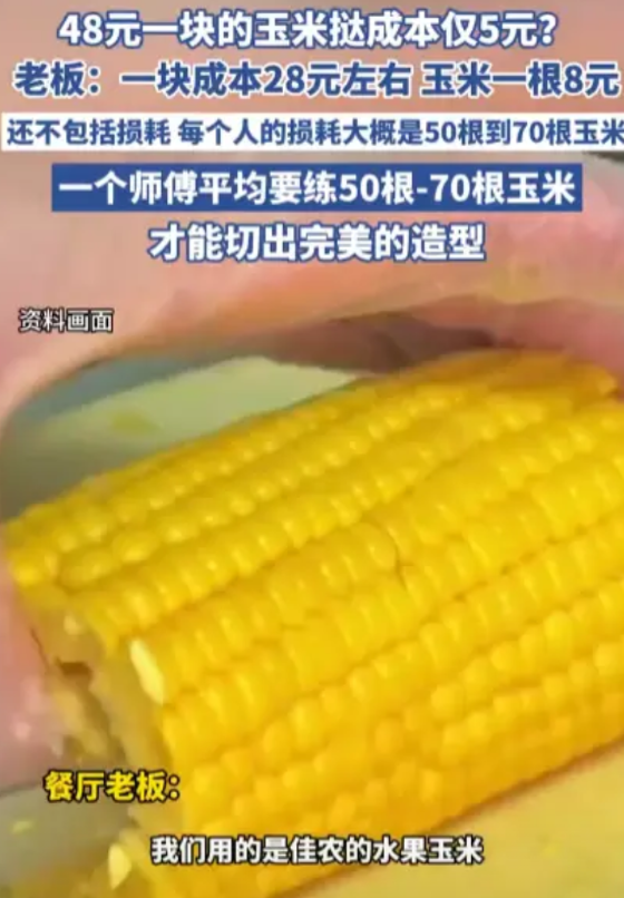 “没有成本全是利润？”近日，全国各地都出现了一种“玉米挞”甜品，一个售价高达48