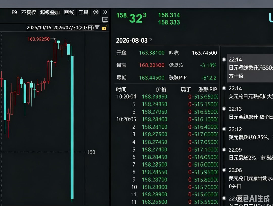 日元快速升值日元全线飙升【深夜突发！美元对日元汇率暴跌500点，日元空头被打爆：