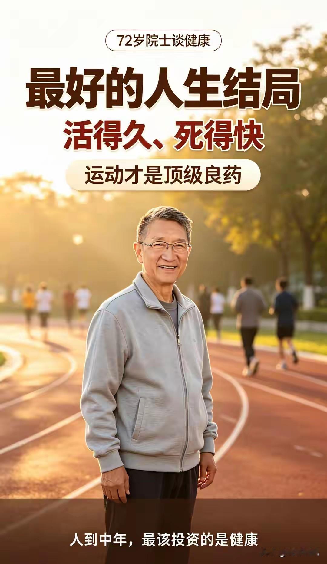 72岁院士坦言：最好人生结局，活得久、死得快！运动才是顶级良药很多人听到这