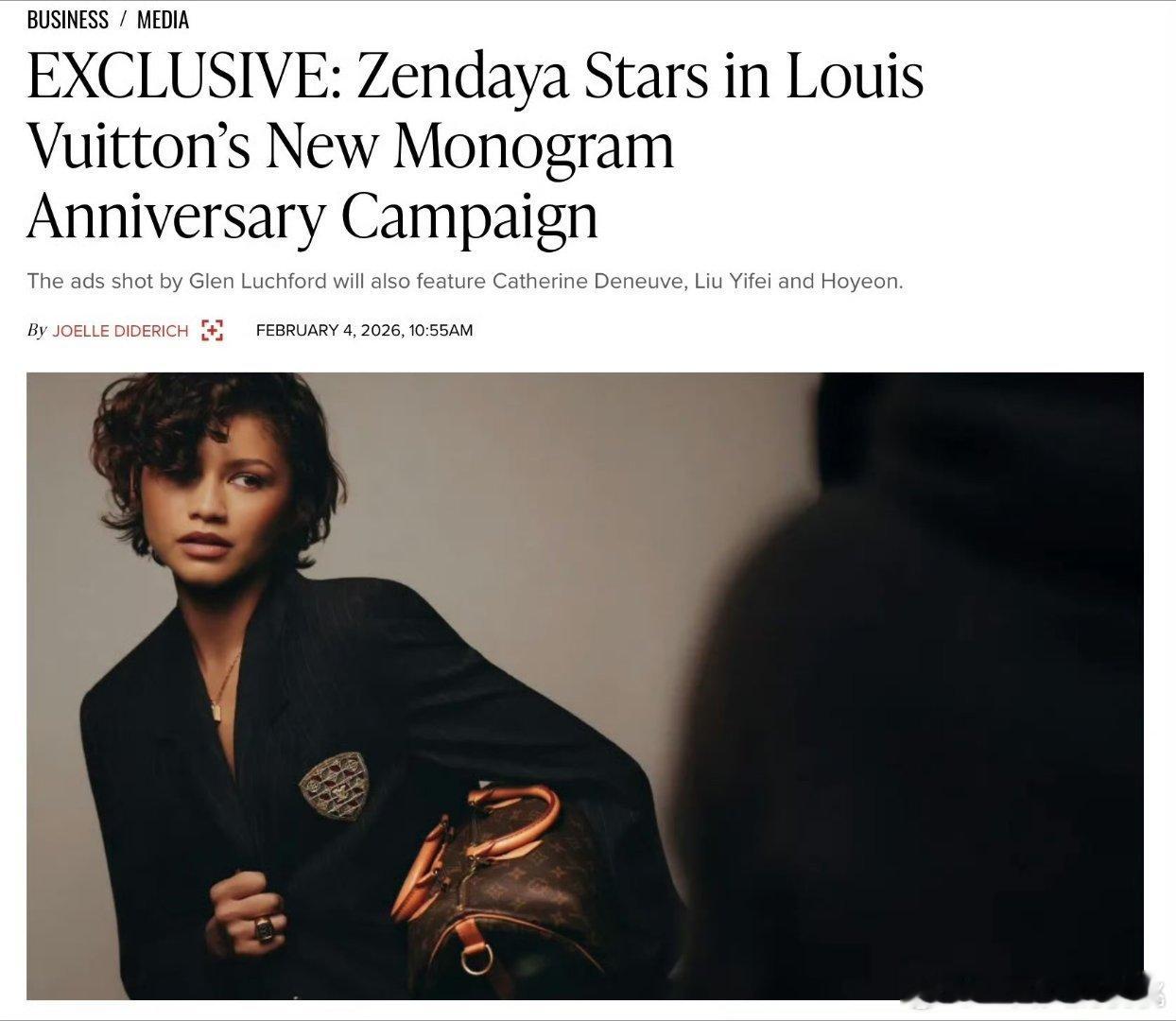 赞达亚率先出镜LouisVuitton全新Monogram130周年全