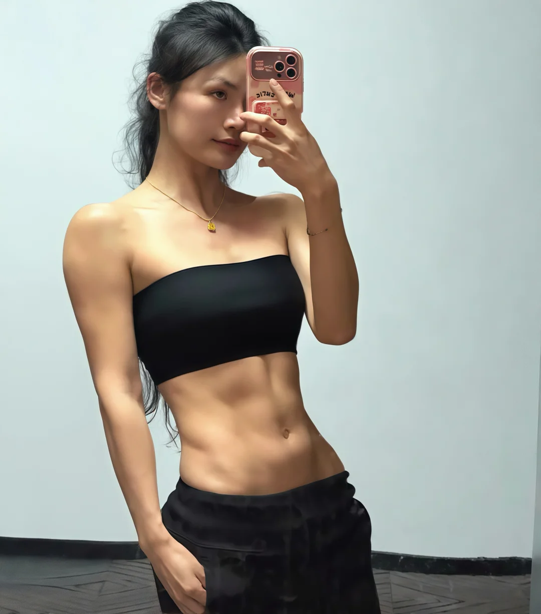 女生有腹肌就是很美呀