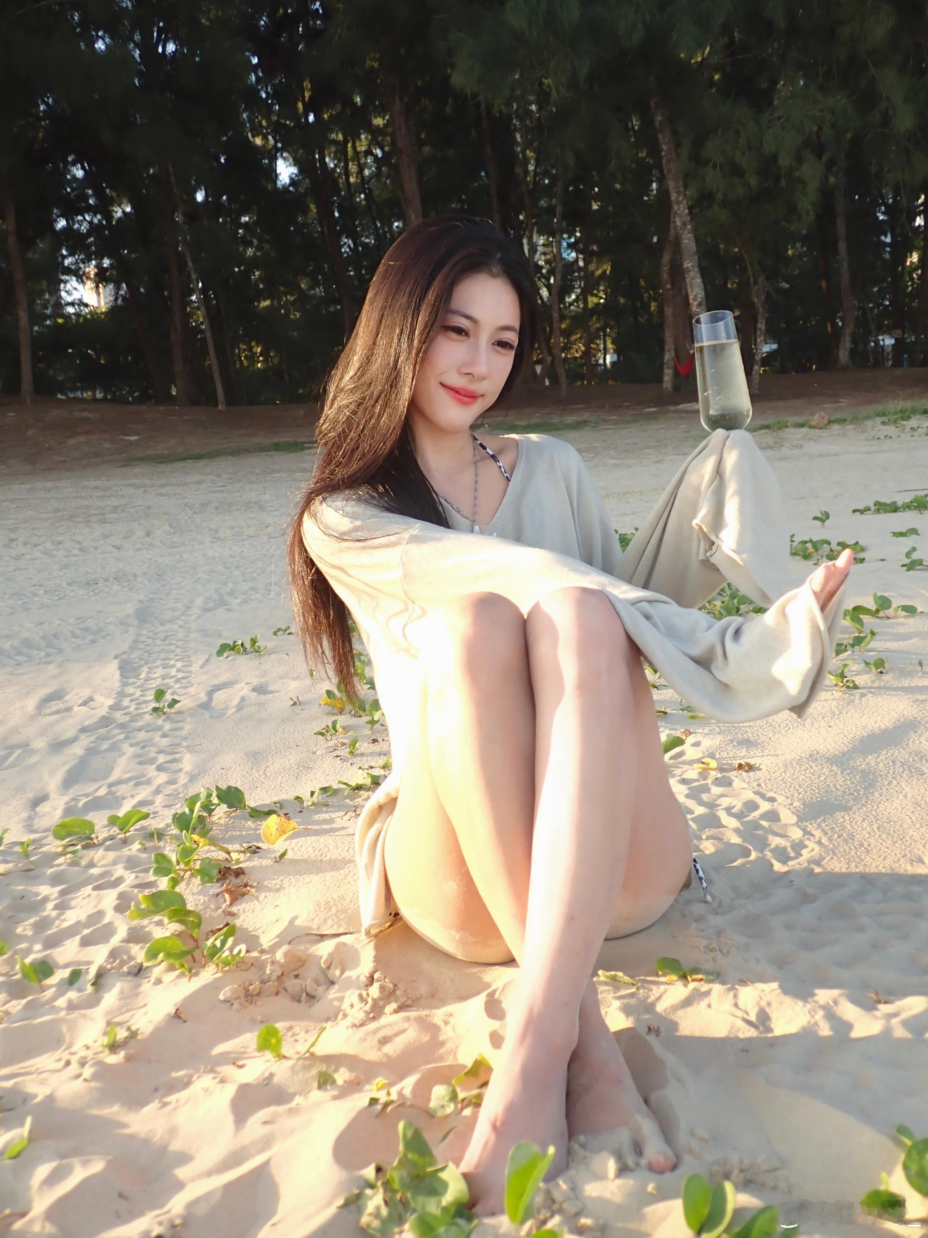 🏖️🍾运动减肥拍照海边