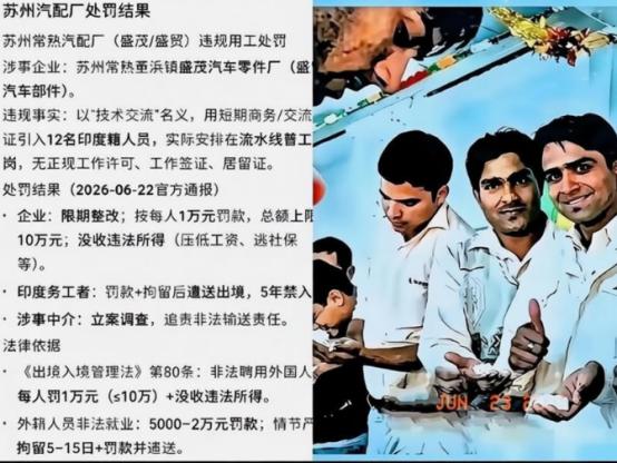 苏州台企非法雇佣外籍工人的事情已经全部处理完毕了。除了10万元罚款之外，整个处罚
