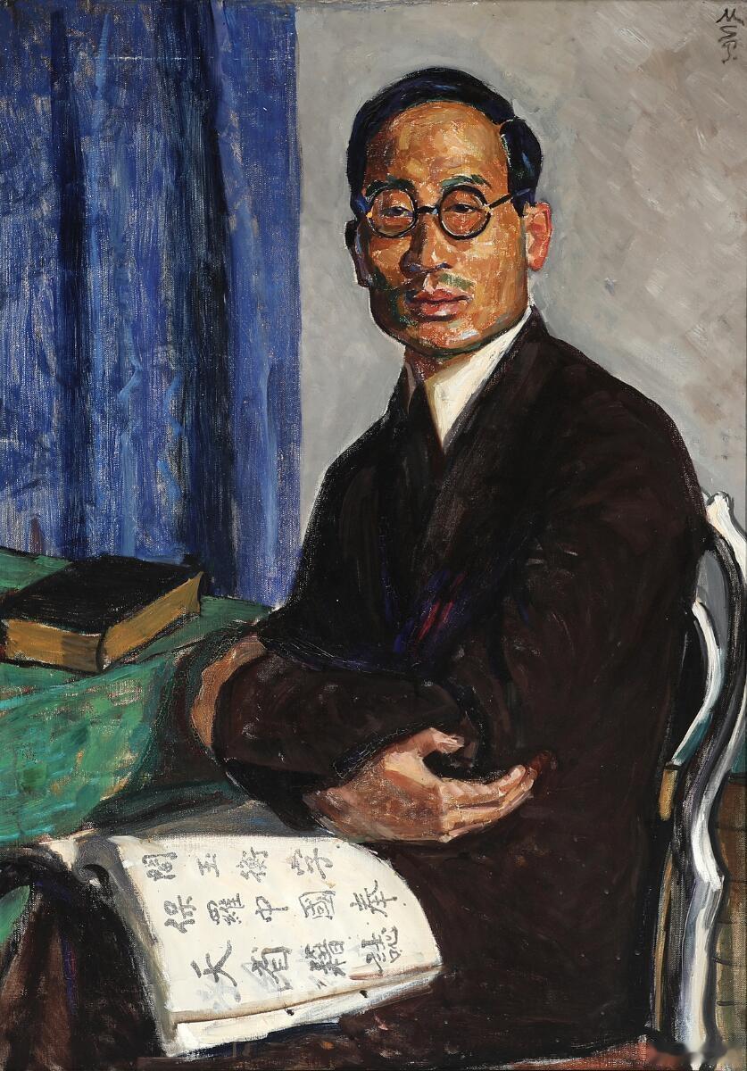 今日新见一幅阎宝航肖像，由丹麦画家MargretheSvenn-Poulsen