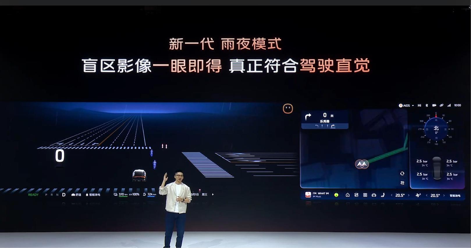 全新的智己LS6预售发布会也开始了，其实这个车子我最喜欢的一个功能就是雨夜模式，