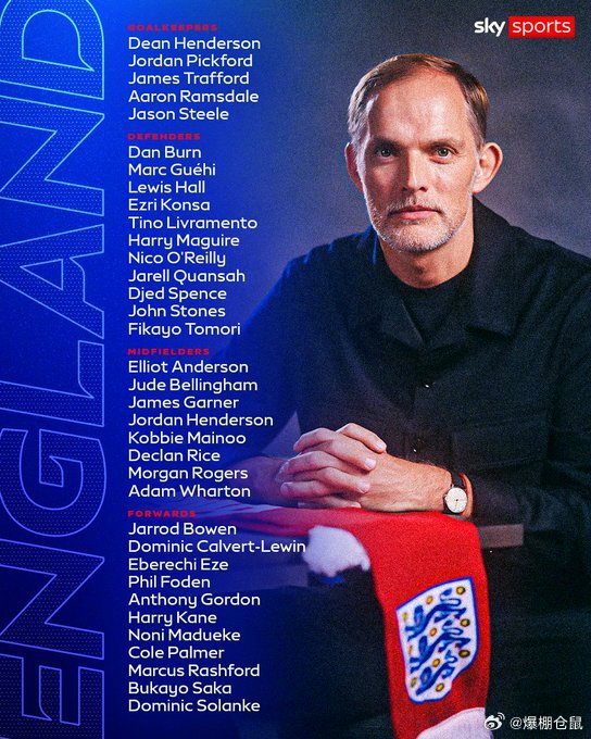 【官方】英格兰队公布最新一期35人大名单，图赫尔将考察球员们的状态，皇马的阿诺德