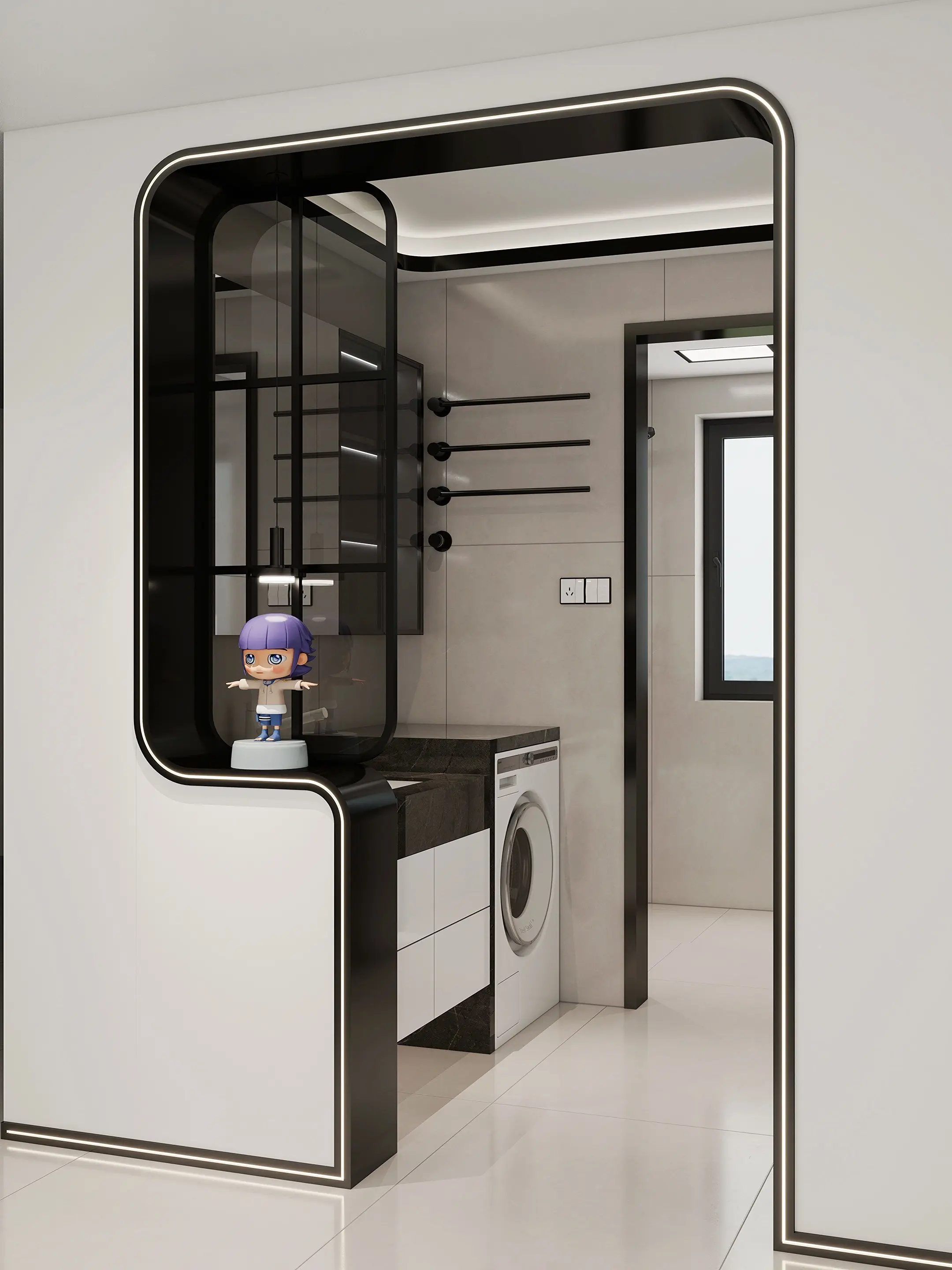 2026年流行的11款现代简约黑白灰卫生间设计