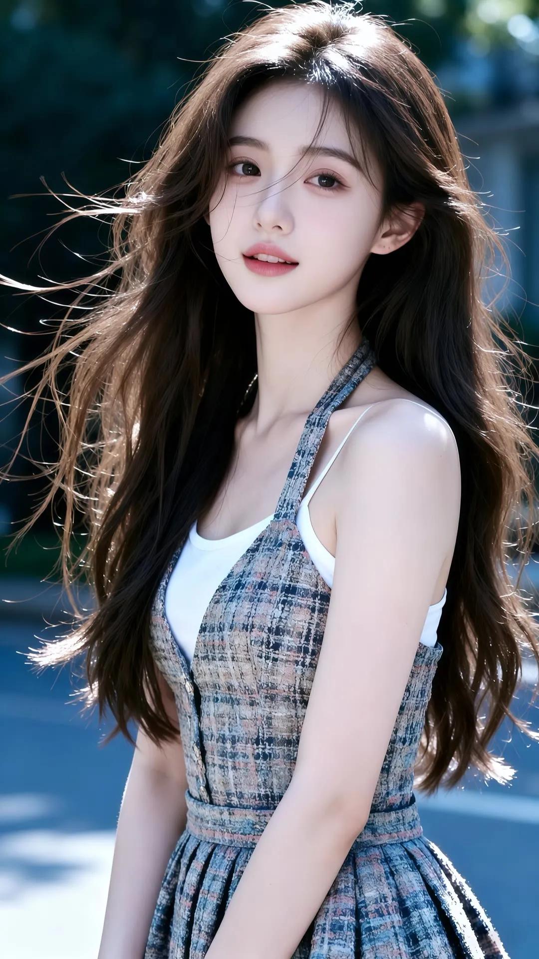 阳光下的少女，温柔如风，甜美动人。