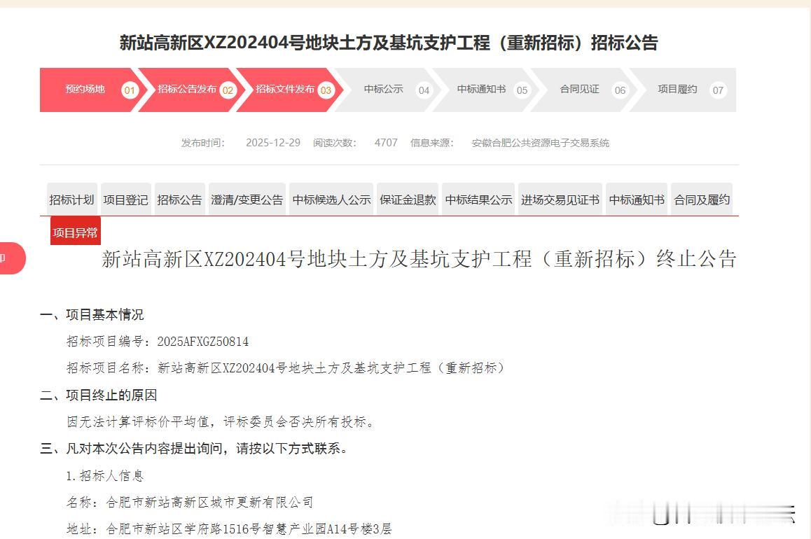 合肥新站区备受瞩目的龙湖天街商业项目，再次迎来招标终止的消息。合肥商业就是多的