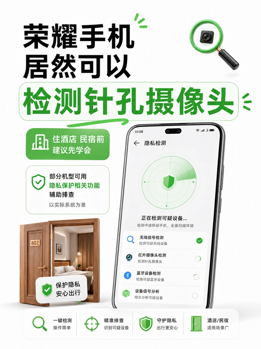 住酒店先别躺 荣耀手机这样排查
