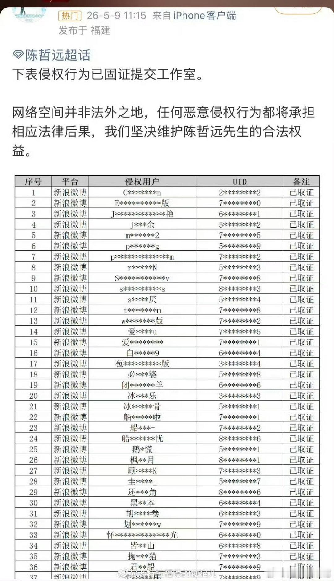 哲远家告黑名单好长
