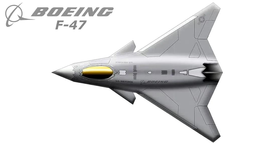 老美六代机F-47的效果图出来了，终于不再是云雾缭绕的艺术照了。前面真的长着