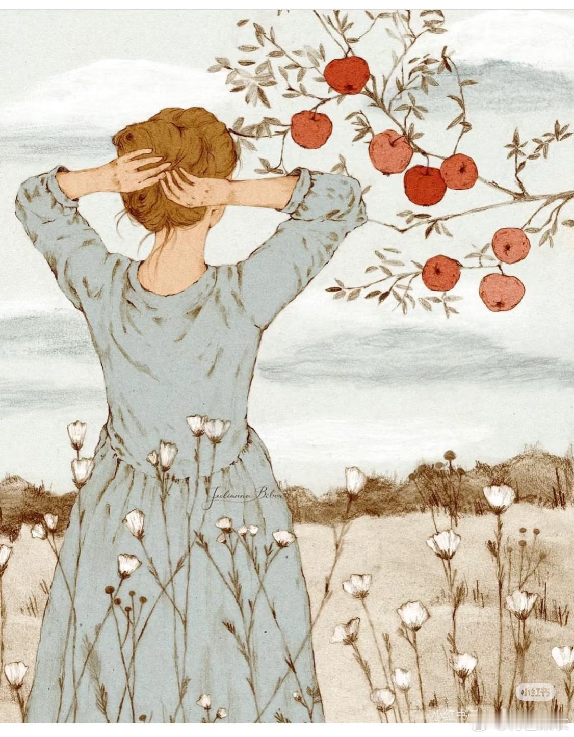 来自JuliannaBibor插画家的作品，简单的美好，不需要太多的线条，极简