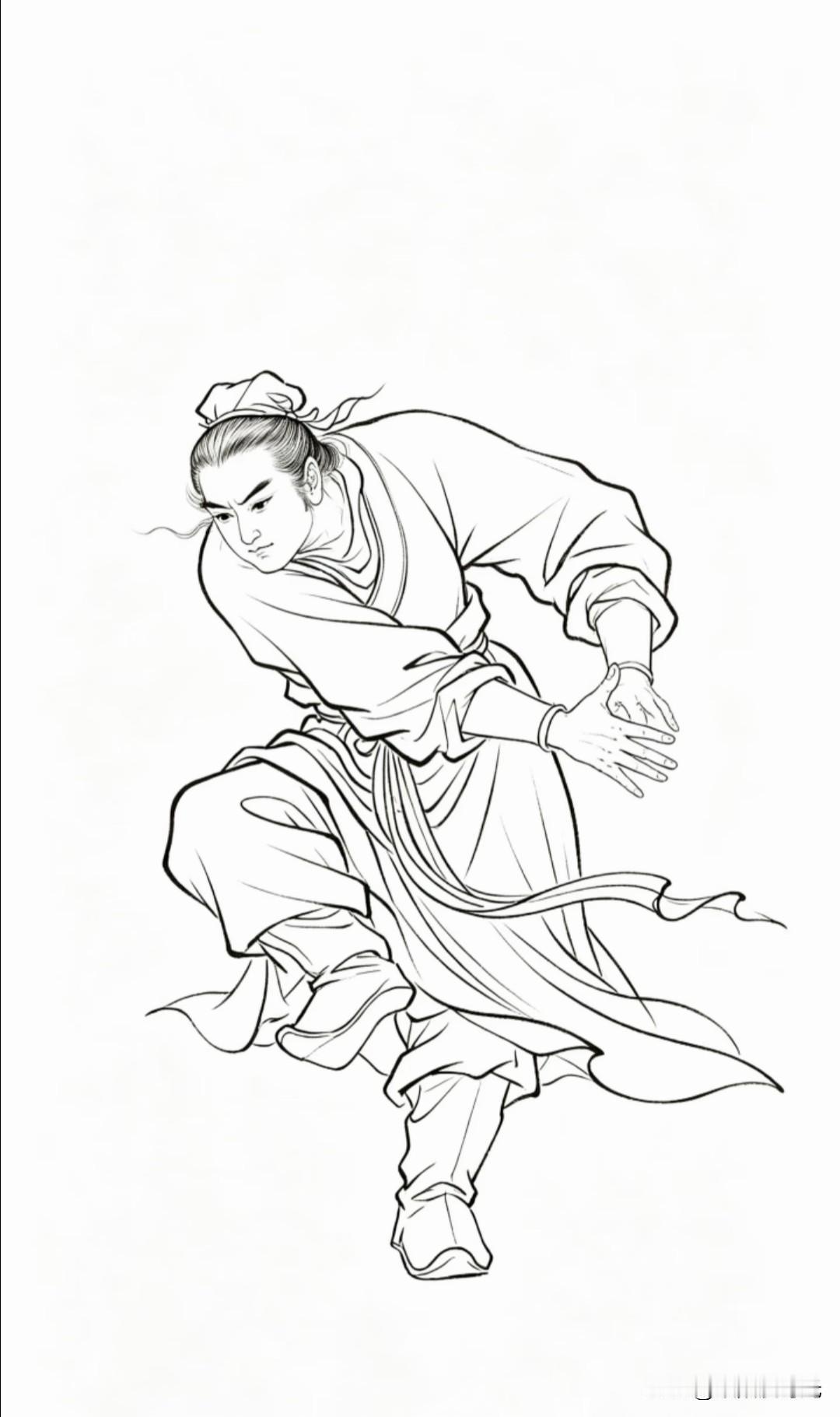 古风武侠，一招一式尽显英姿！战绩可查白描线稿素材分享古风武侠