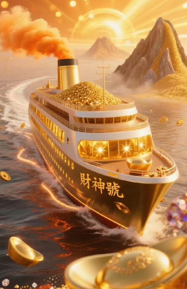 财神驾宝舟满载万两黄金向我们缓缓驶来，赶紧点赞接好运！今年余下时日福气满满，年底