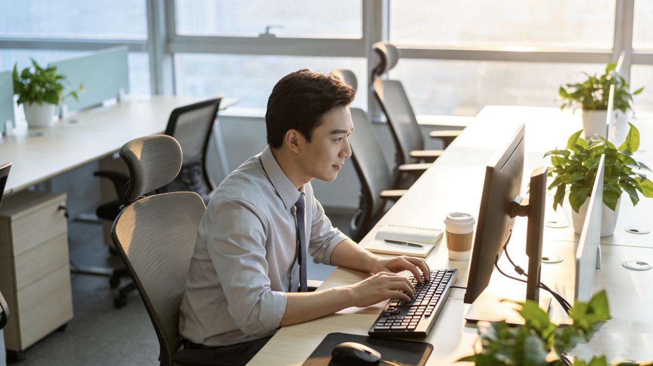 公司来了新员工，工位在我对面。小伙子干劲十足，每天最早到，最晚走。上周五下班前