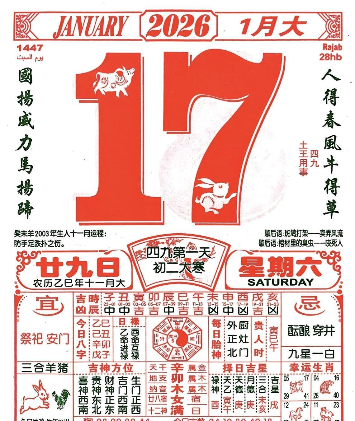 2026年1月17日麻将棋牌选位攻略:财神在正东，但今天“百事忌”！属鸡的朋友慎