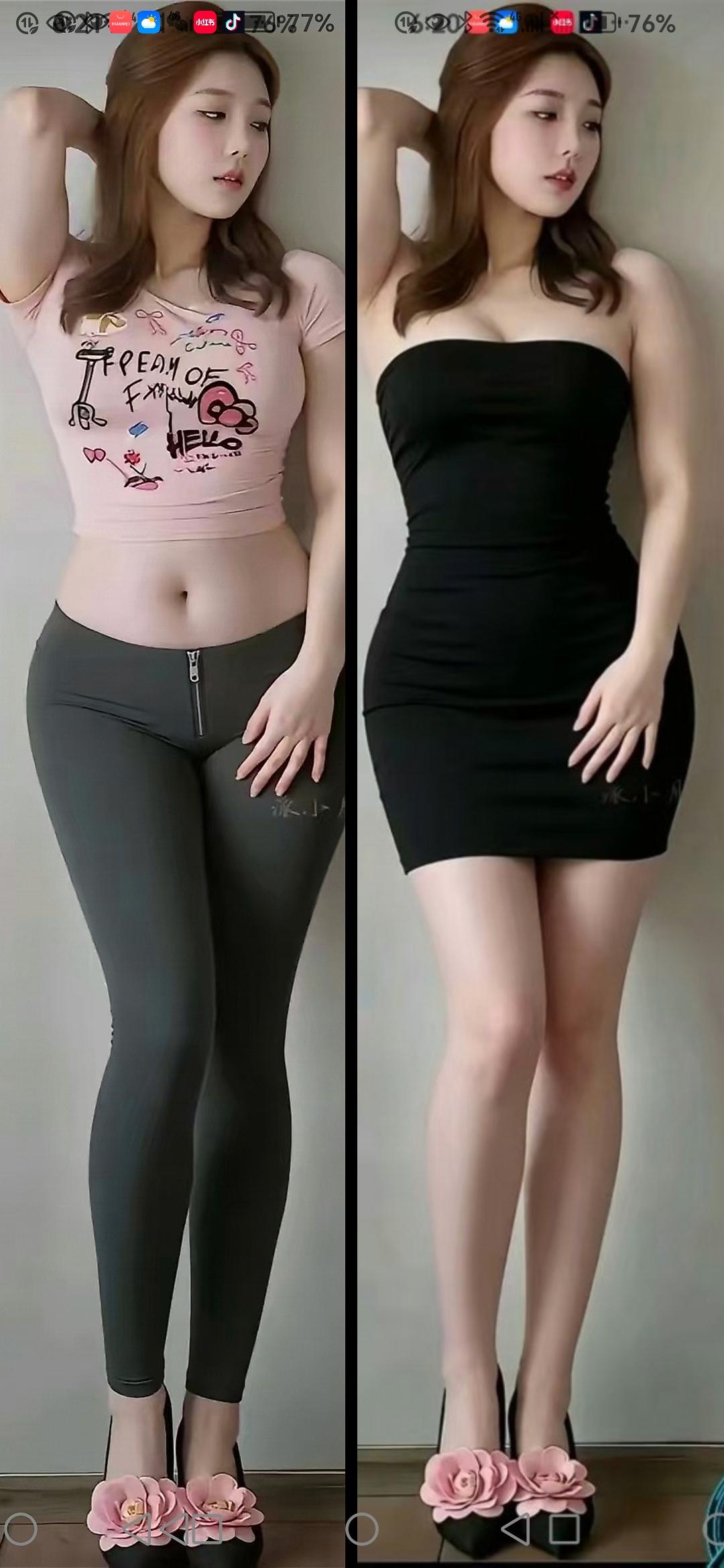 同一个人、不同的衣服，穿哪套更好看呢？？？