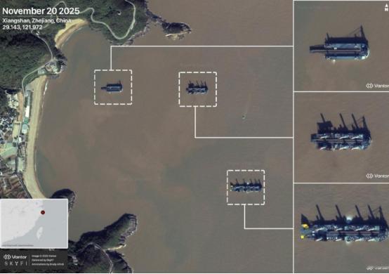 中日紧张之际，外国卫星猛然发现：中国多艘“夺岛神器”正在测试 最先曝光这一画