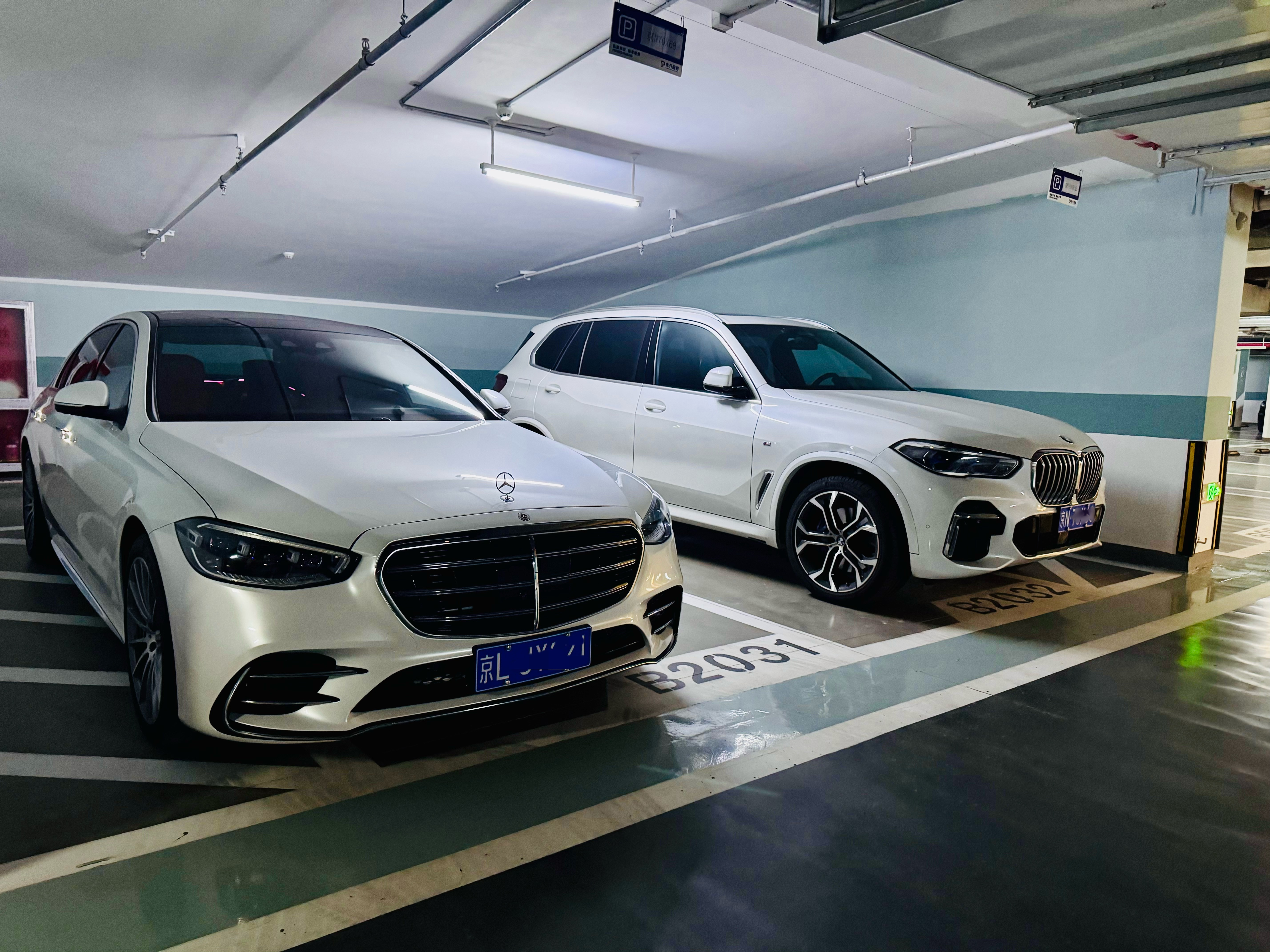终于又统一白色了，两位真正的大白，大白专属VIP车位