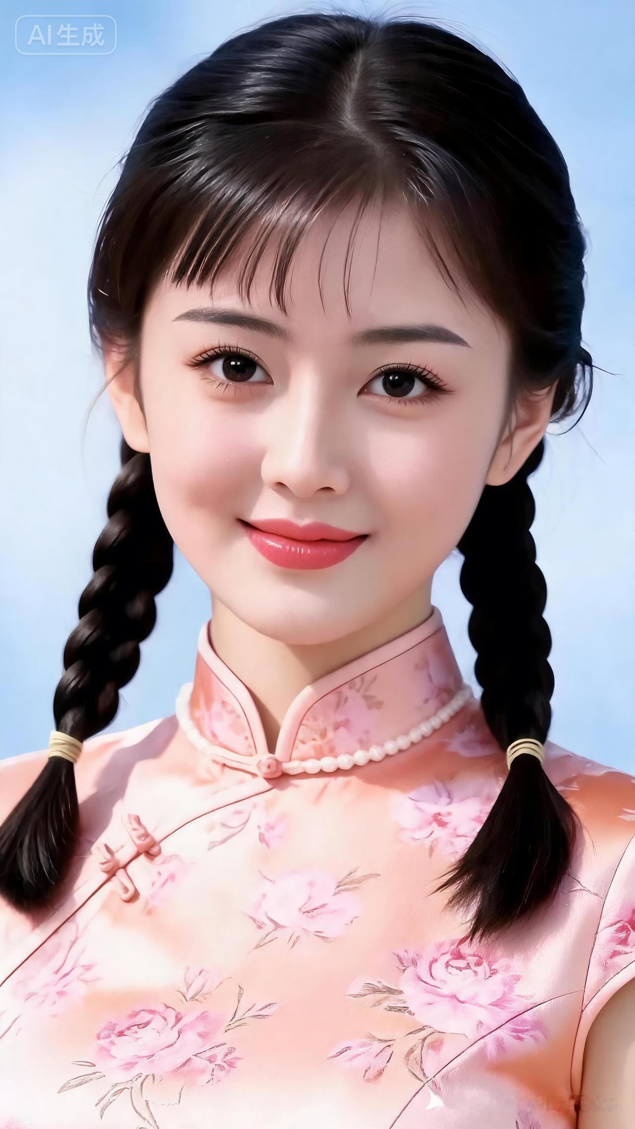 这位小姐姐好可爱，穿着旗袍。