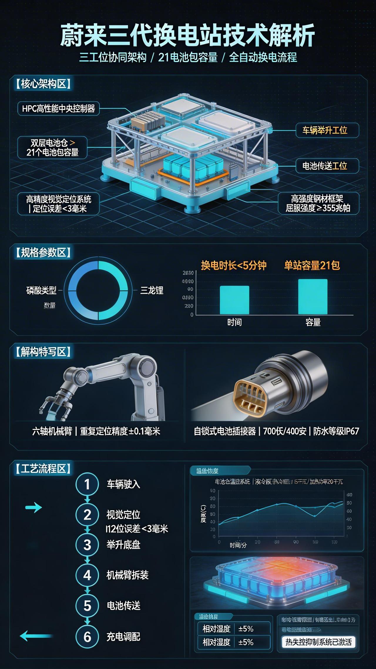 蔚来第三代换电站作为NIOPower能源体系的核心支柱，将换电效率和服务能力提