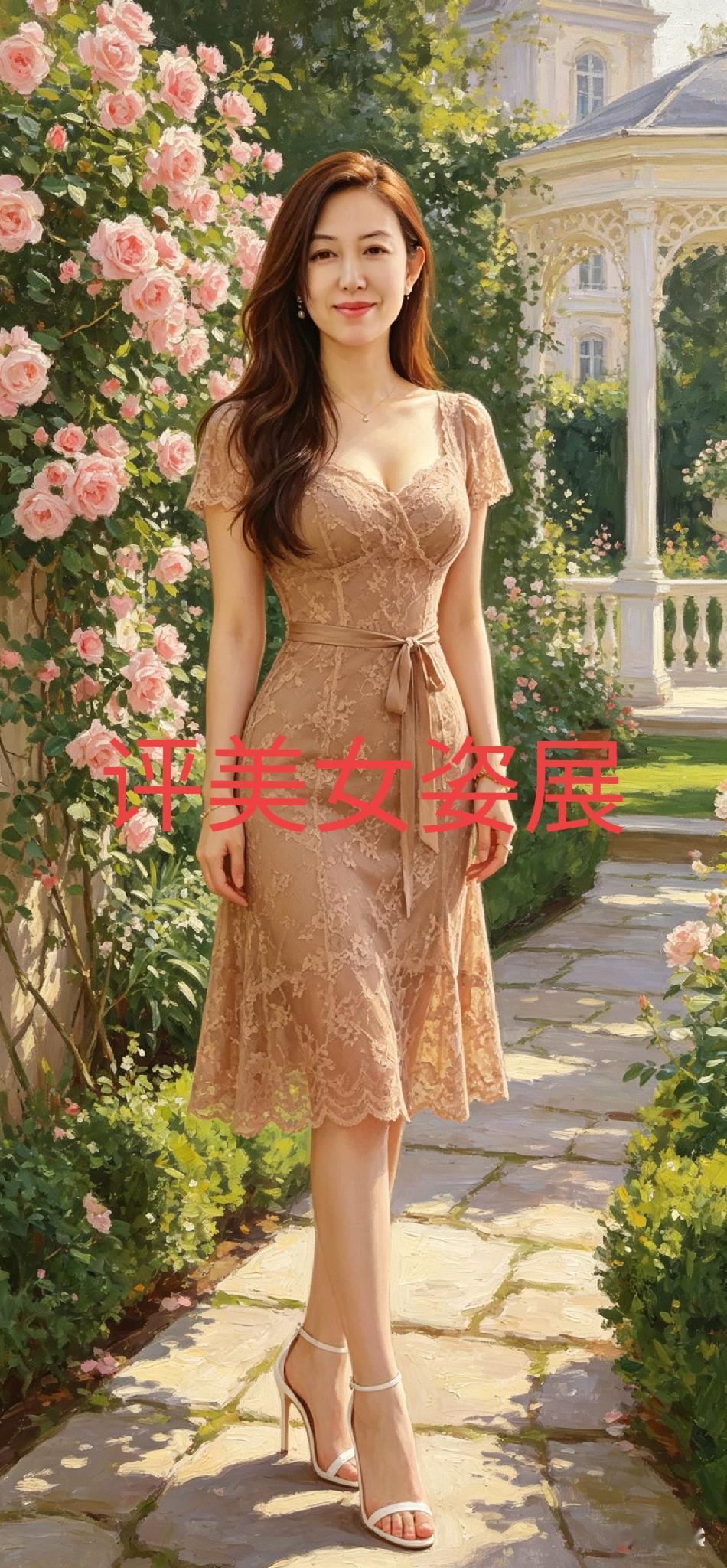 1.花开正盛，人也温婉，谁能不钟情于这份优雅？2.漫步于花园之中，愿每位女