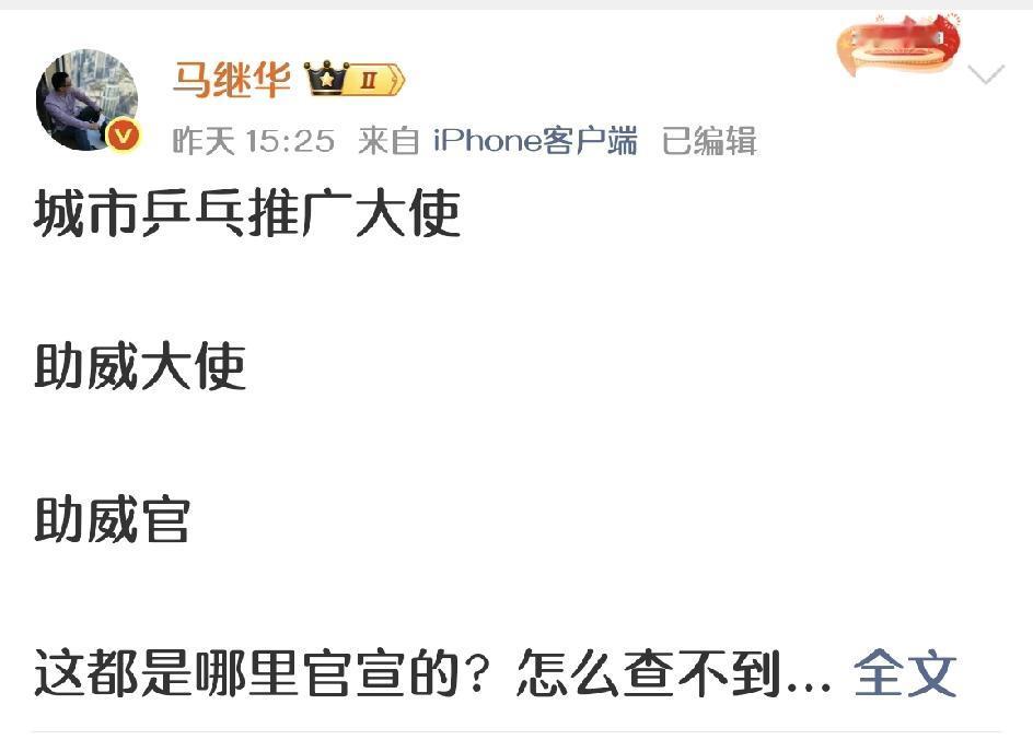 哈哈，终于有人大声问出了我的疑问：城市乒乓推广大使助威大使助威官这都是哪里