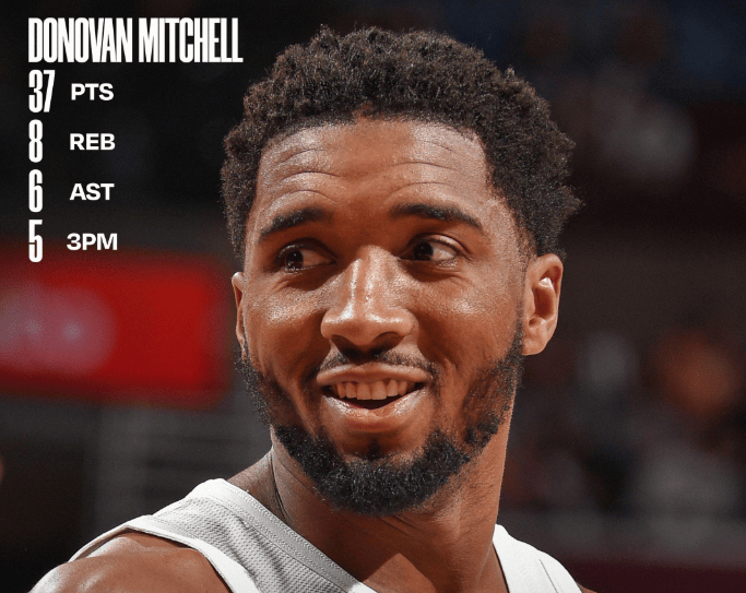 米切尔近6场5次砍下30+, 骑士取得4胜2负紧追东部第二猛龙