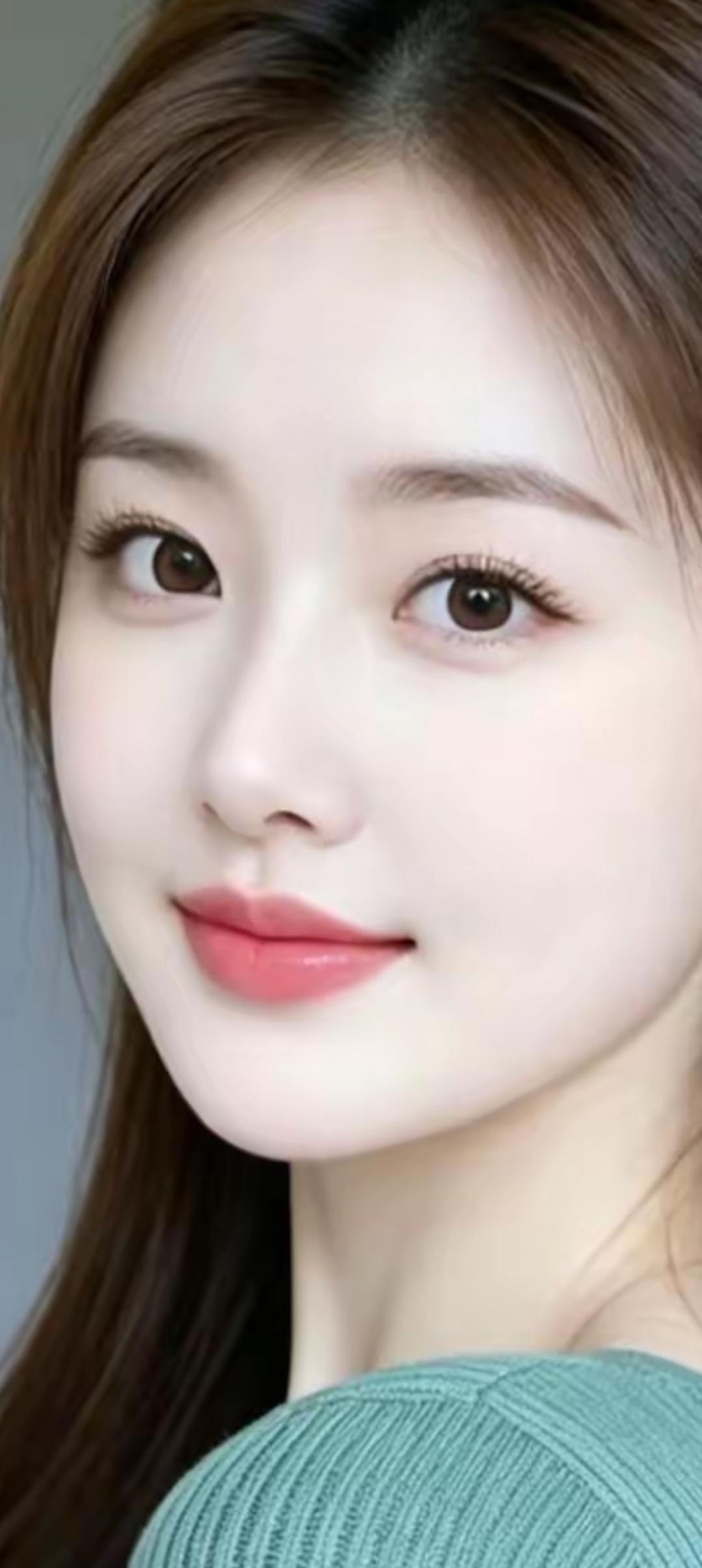 温柔甜美的少女，微笑中透着淡淡的忧郁