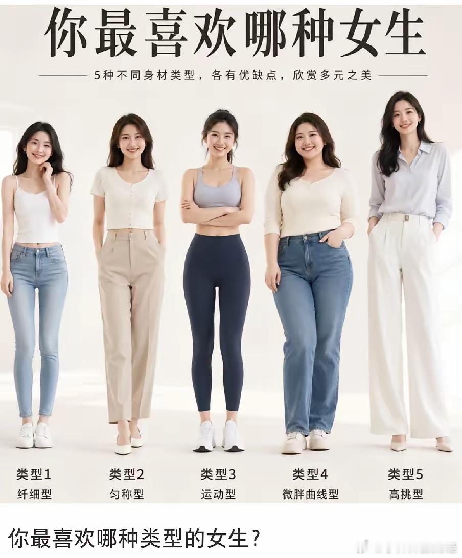 如果选一个做老婆，五选一，你会选择哪种女生？