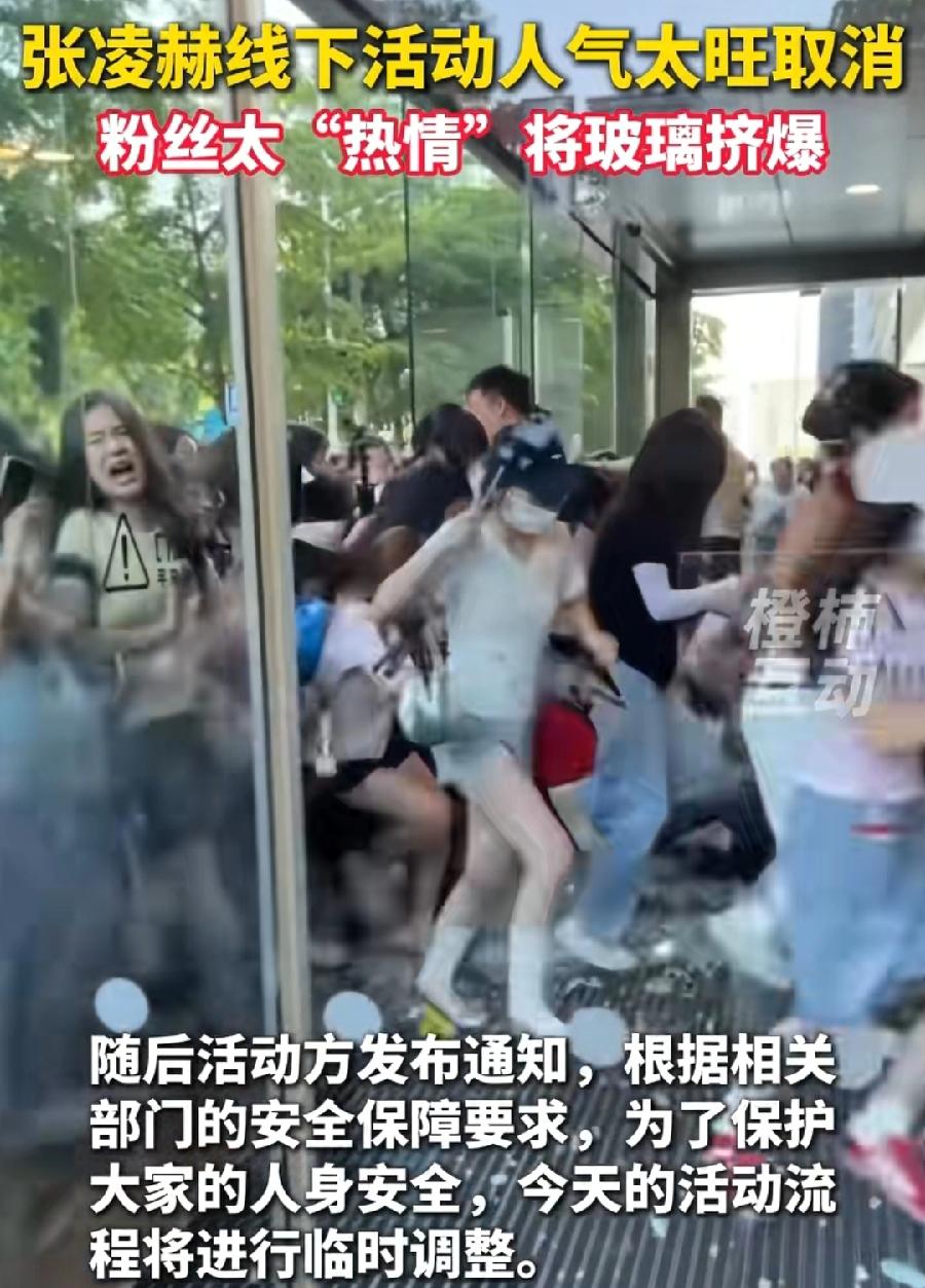 南宁粉丝挤破玻璃门，疯狂追星的张凌赫，是干什么的大明星？唱歌的还是演戏的？长得确