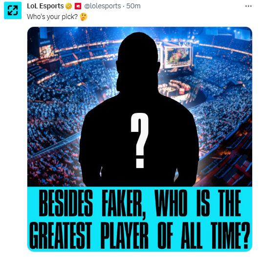 LOL官推：除了Faker，谁是史上最伟大的选手？大家觉得是谁？