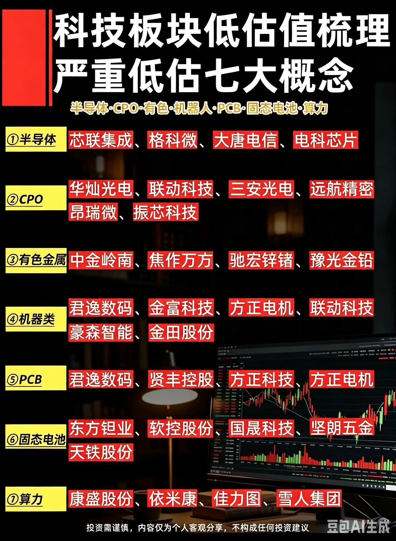 七大低估值科技细分赛道全整理，干货收好当下市场很多科技板块经过长期调整，估值