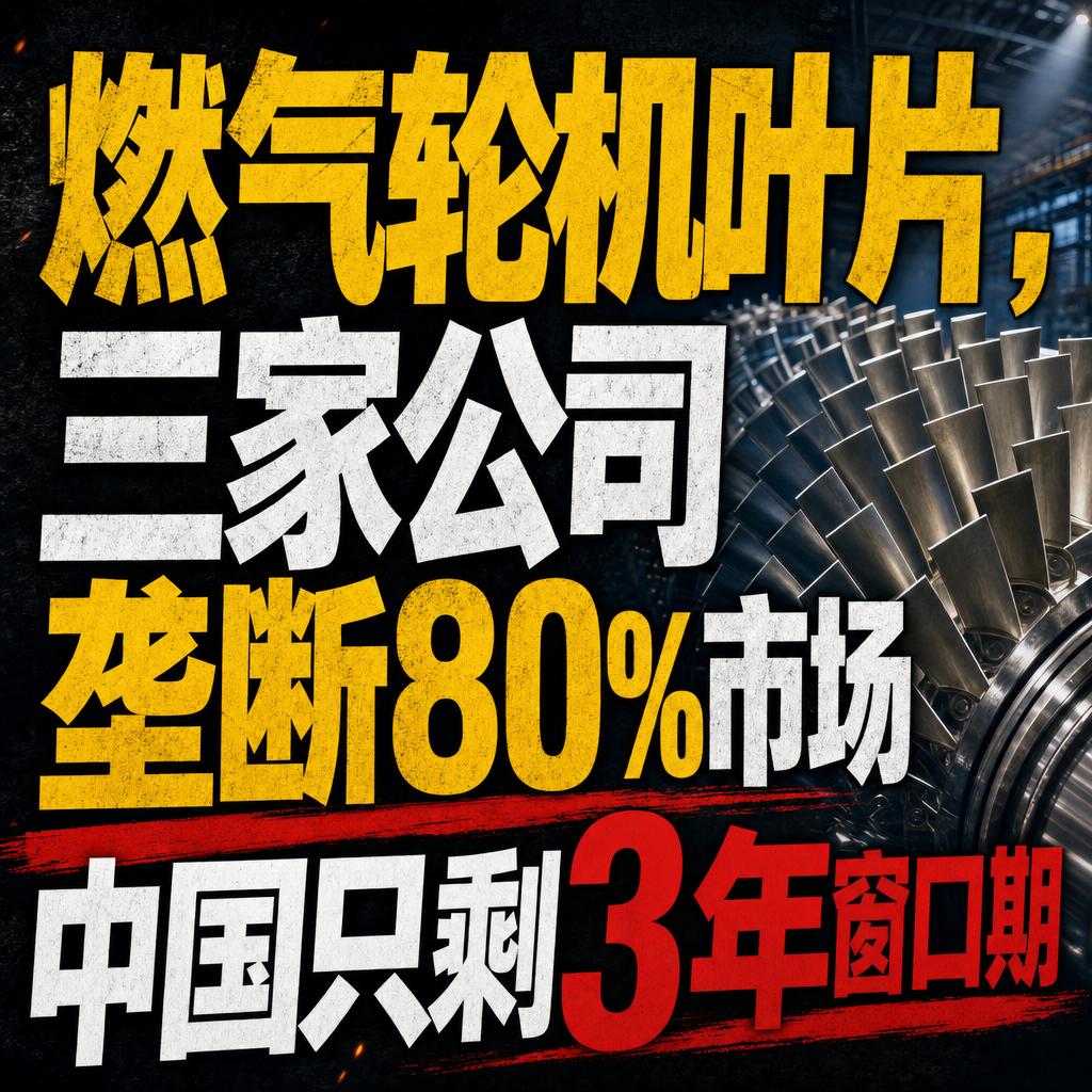 燃气轮机叶片三家垄断中国仅剩3年破局窗口期燃气轮机叶片，三家公司垄断80%市