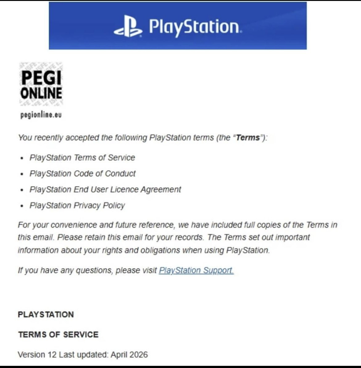 据推主Pirat_Nation消息，索尼正在向PlayStation用户推送邮件，提醒他们注意平台条