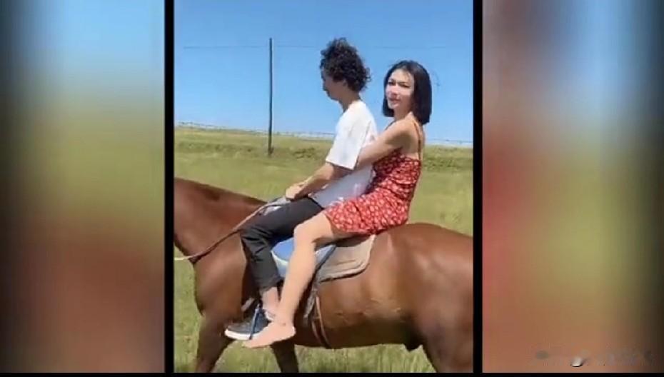 啥叫郎才女貌天生一对，这就是。“国际巨星”庞麦郎和知名模特龚玥菲同乘一匹马！庞麦