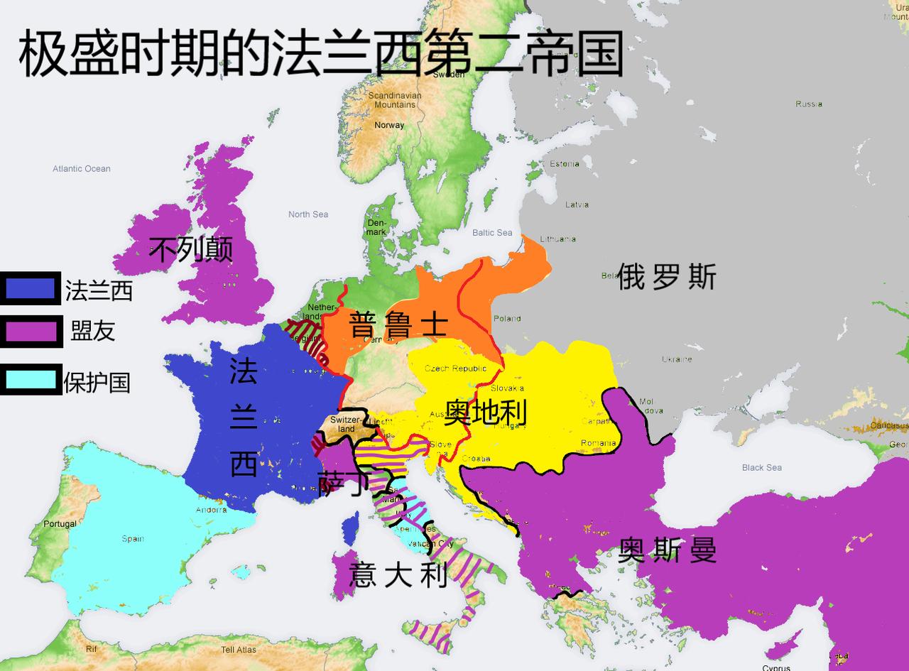 历史历史地图拿破仑三世克里米亚战争法兰西第二帝国1848年，拿破仑三世凭借伯父拿