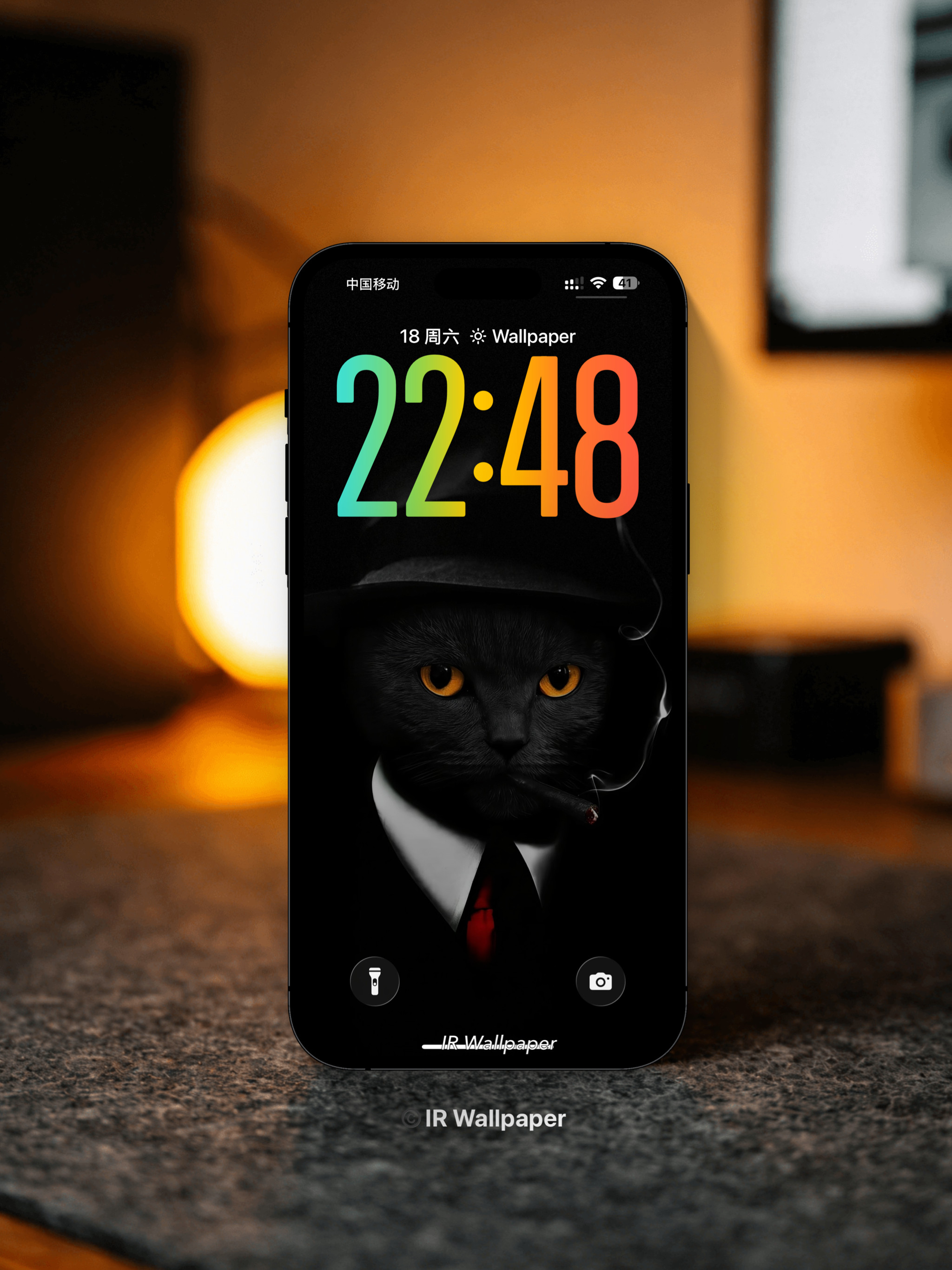 黑帮酷帅黑猫｜暗调手机壁纸睡觉啦