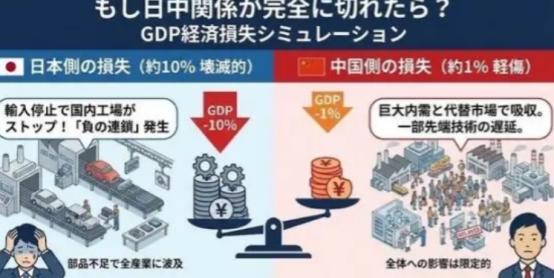要是中日直接贸易停止了会咋样？日本用超级计算机进行试算，日本会损失GDP的10%