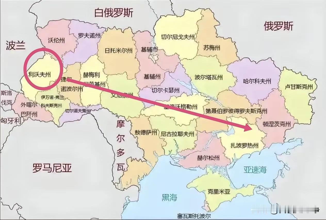 大家看看吧，看完了这张图，你也就知道利沃夫闹骚乱的重要意义了利沃夫是距离前线最