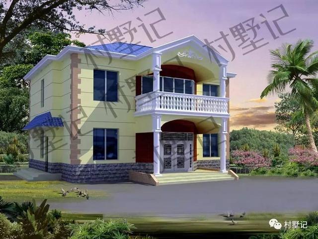 这套二层农村小别墅,从整体造型上看,屋顶采用坡顶,加上阳台,罗马柱的 这套二层农村小别墅,从整体造型上看,屋顶采用坡顶,加上阳台,罗马柱的