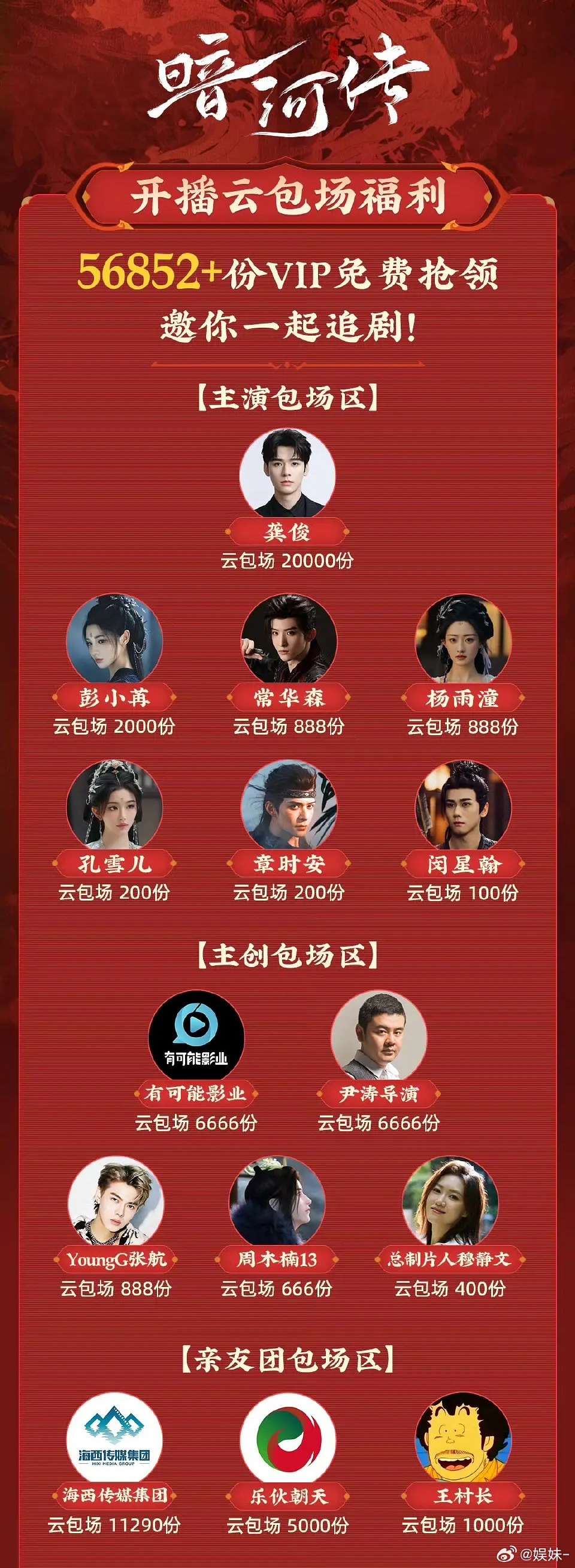 暗河传主创这么多云包场周也客串了吗？怎么也来包场了？​​​