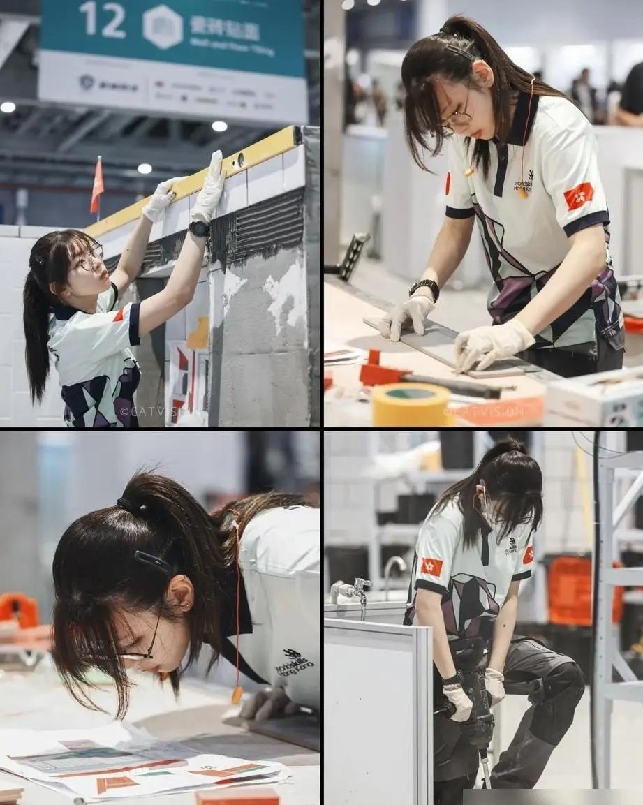 21岁小姑娘，跑去世界技能大赛的抹灰与镶贴项目，拿了金牌，还是那一届唯一的女选手