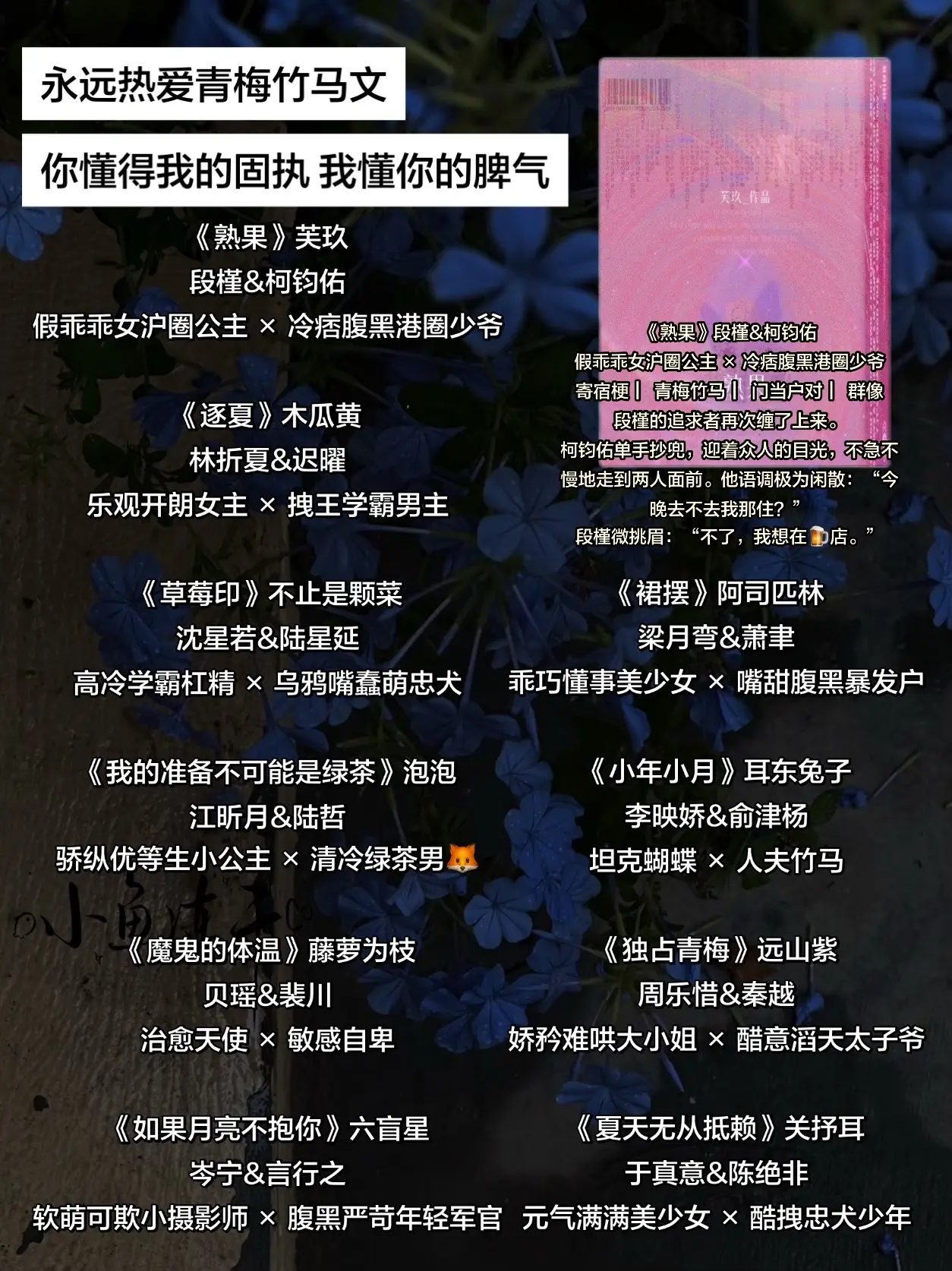 永远热爱青梅竹马文 你懂我的固执 我懂你的脾气