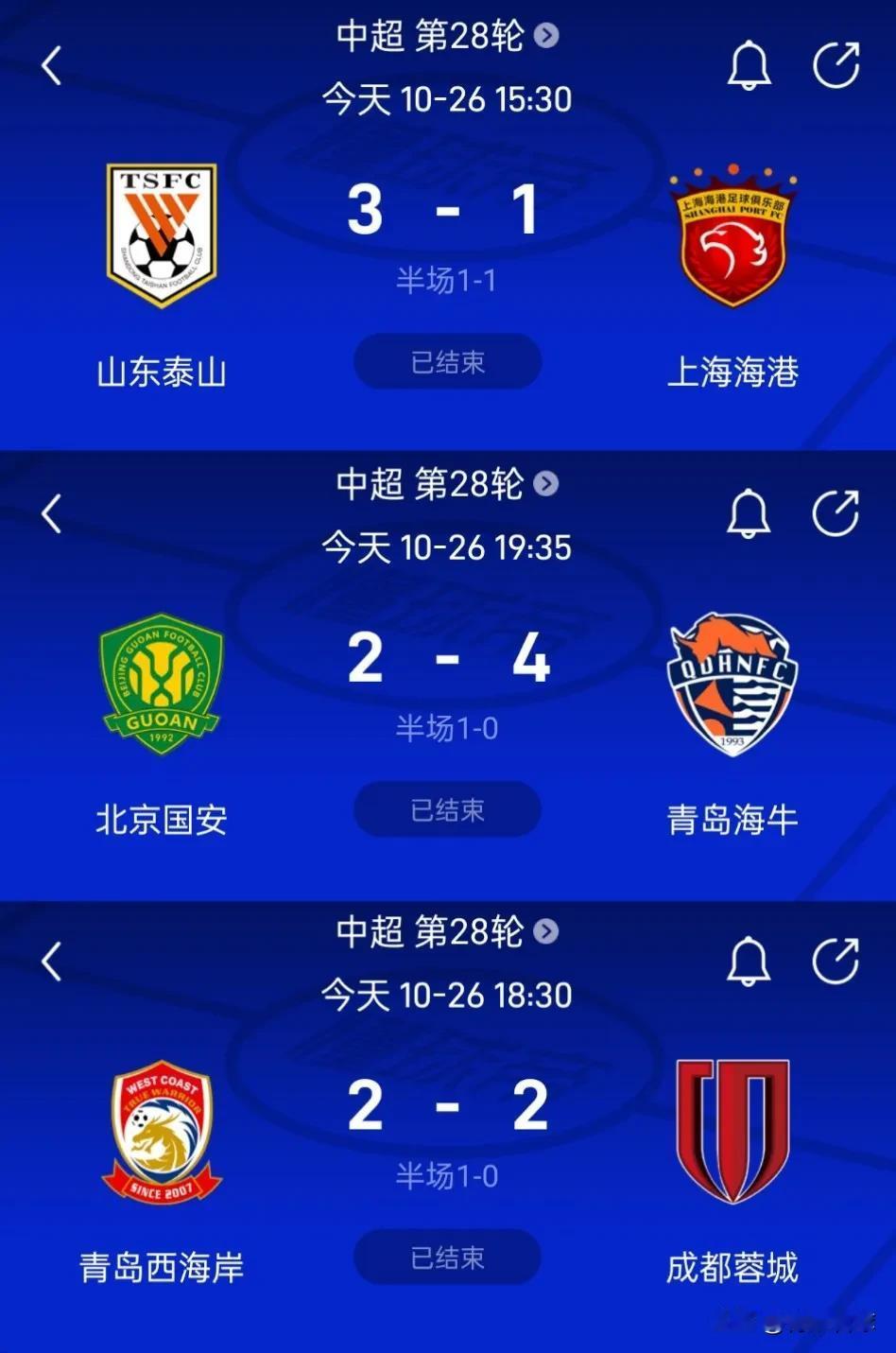 山东三强完爆争冠三强,本轮中超的名字姓鲁!中超第28轮,山东泰山3比1领头羊上