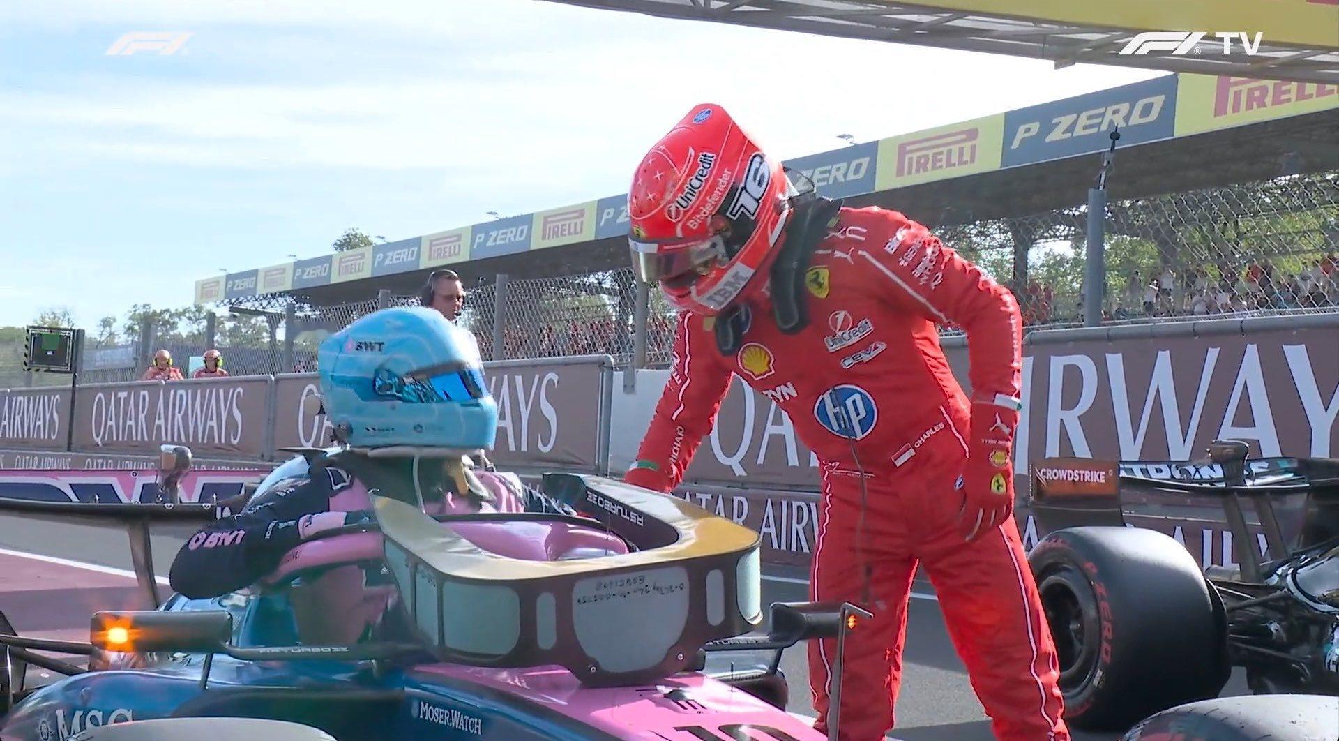 F1夏尔·勒克莱尔在F1意大利站排位赛后半开玩笑地透露，他在排位赛前曾与皮埃尔