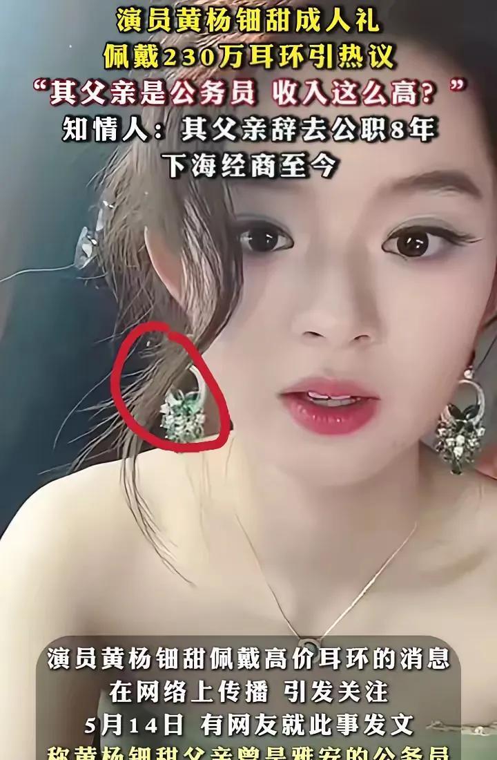 这到底是一个怎样的家庭。妈妈戴230万的耳坠，住上亿深圳纯水岸别墅，爸爸是雅安