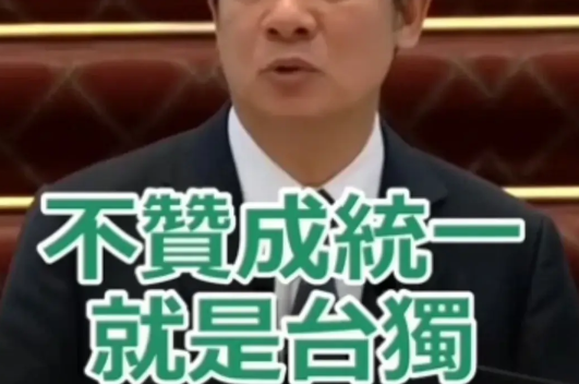 台湾地区领导人赖清德直接打脸中国国民党和台湾民进党:“不赞成统一就是台独，不管台